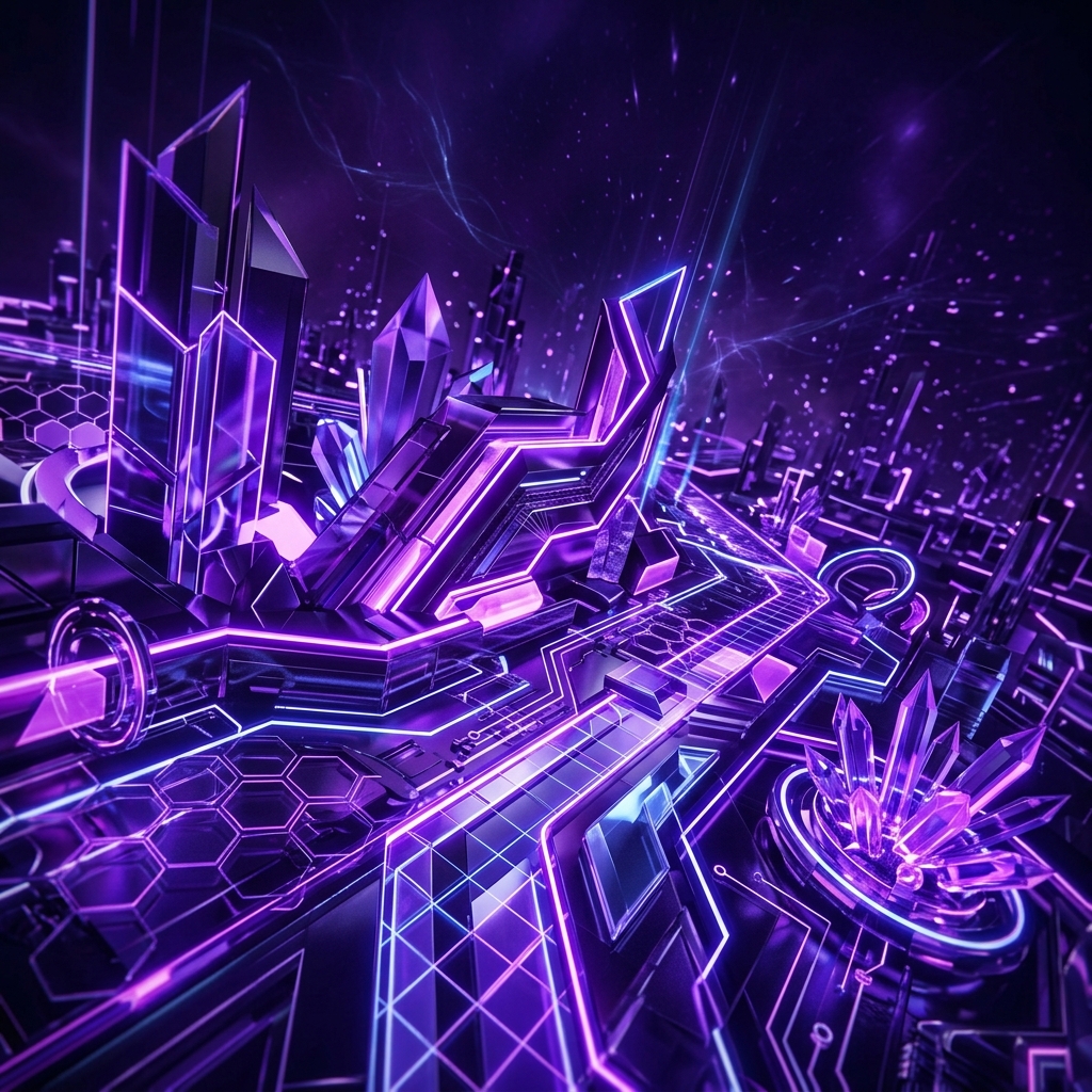 Neon Glowing Tech Abstract